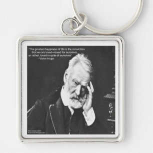 Victor Hugo & Happiness Quote Gifts Tees Etc Key Ring