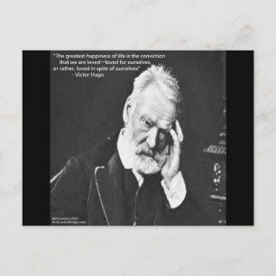 Victor Hugo & Happiness Quote Gifts Tees Etc Postcard