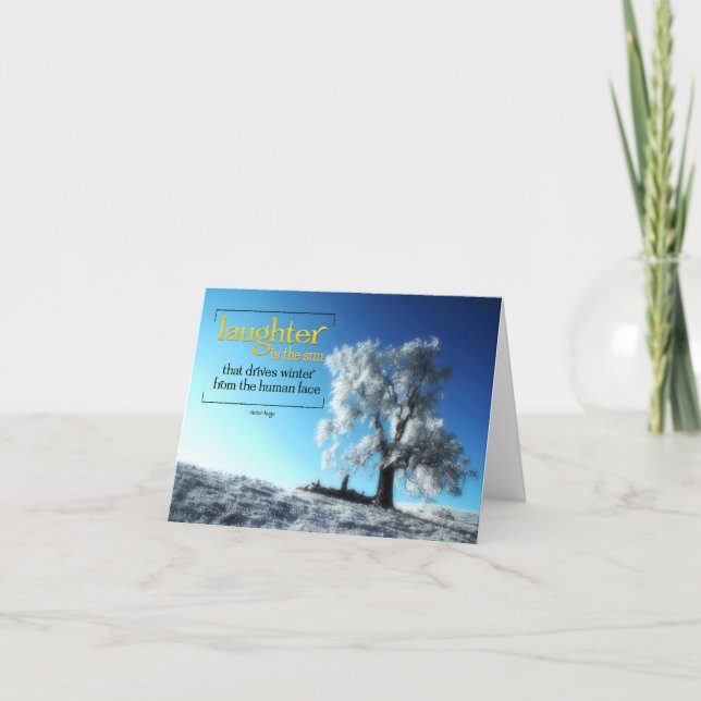 Victor Hugo Inspirational Quote "Laughter" Thank You Card (Front)