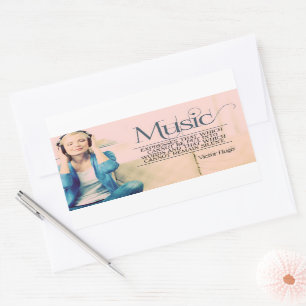 Victor Hugo Inspirational Quote "Music" Rectangular Sticker