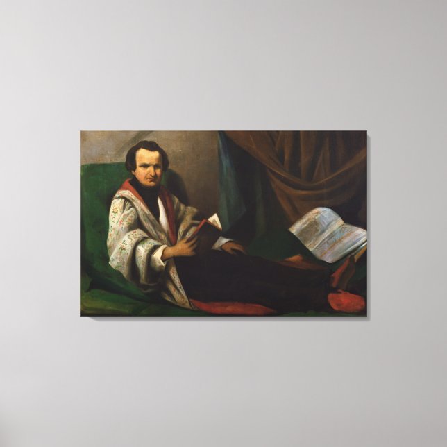 Victor Hugo  on his divan, c.1830-40 Canvas Print (Front)