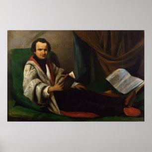 Victor Hugo  on his divan, c.1830-40 Poster