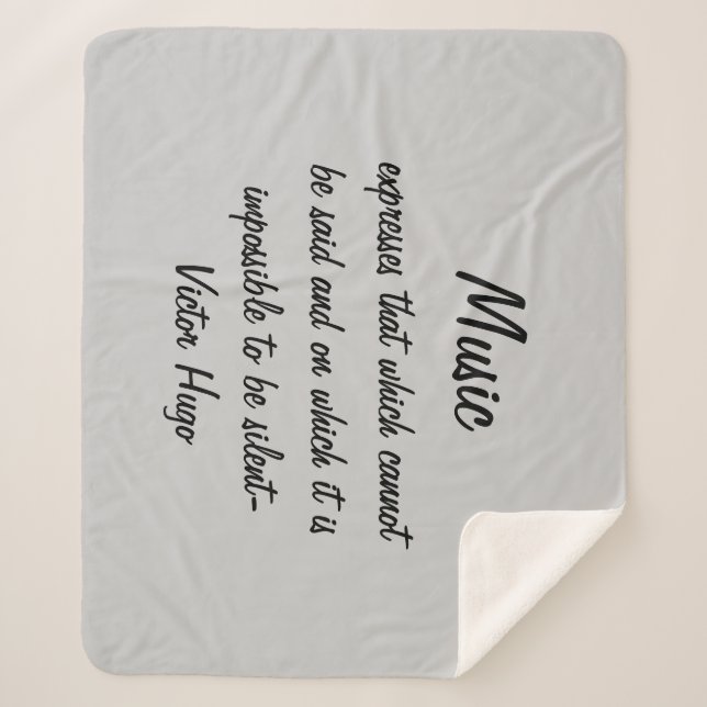 Victor Hugo Quote Music Expresses  Sherpa Blanket (Front)