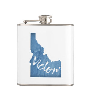 Victor Idaho Wood Grain Hip Flask