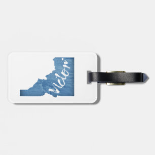 Victor Idaho Wood Grain Luggage Tag