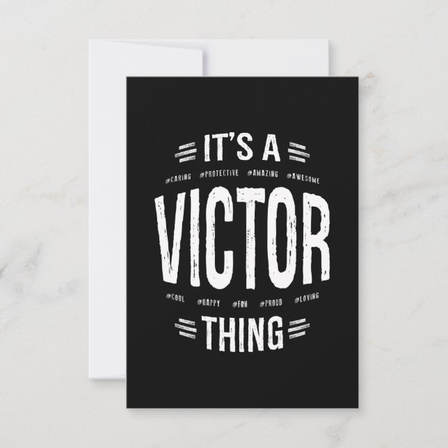 Victor Personalised Name Birthday Gift RSVP Card (Front)