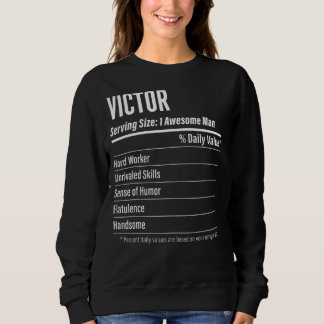 Victor Serving Size Nutrition Label Calories Sweatshirt