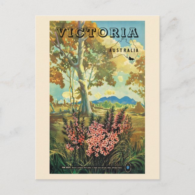 Victoria Australia Vintage Poster 1944 Postcard (Front)