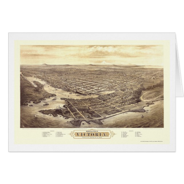 Victoria, BC, Canada Panoramic Map - 1878 (Front Horizontal)