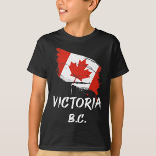 Victoria Bc Canada Splatter Flag Trip Vacation T-Shirt