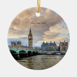 Victoria Bridge, London, England Ceramic Tree Decoration