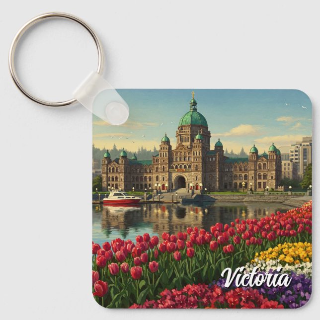 Victoria British Columbia Canada Travel Key Ring (Front)