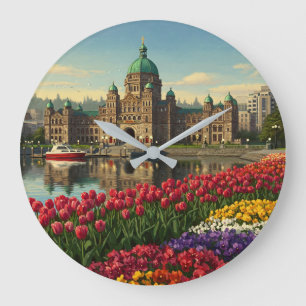 Victoria British Columbia Canada Travel Large Clock