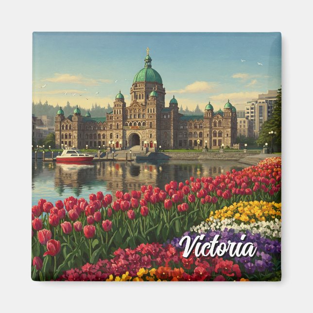 Victoria British Columbia Canada Travel Magnet (Front)