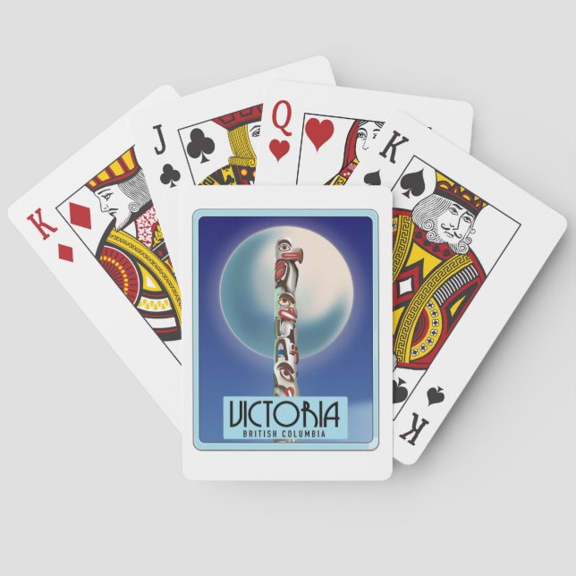 Victoria British Columbia Totem Pole. Playing Cards (Back)