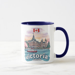 Victoria Canada Colorful Cute Skyline Artistic Mug
