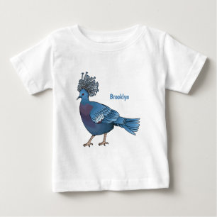 Victoria crowned pigeon bird cartoon illustration baby T-Shirt