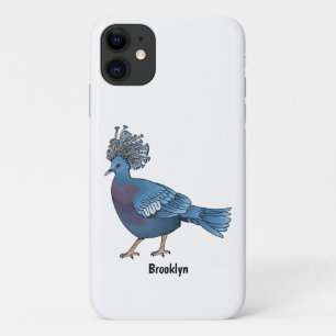 Victoria crowned pigeon bird cartoon illustration Case-Mate iPhone case