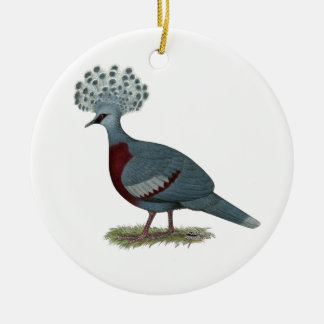 Victoria Crowned Pigeon Ceramic Tree Decoration