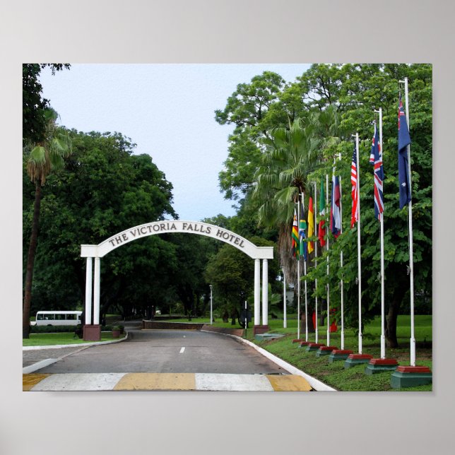 Victoria Falls Hotel Entrance 10 x 8 inches Poster (Front)