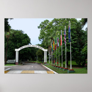 Victoria Falls Hotel Entrance 12 x 8 inches Poster