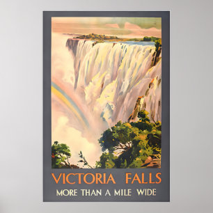 Victoria Falls Print Zimbabwe Poster Art African