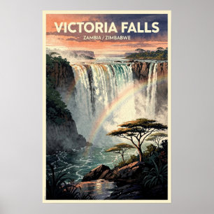 Victoria Falls Vintage Travel Poster