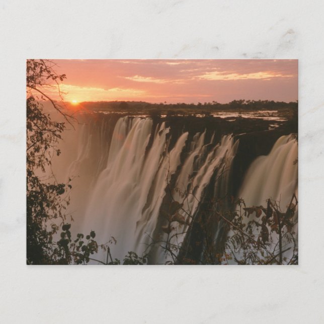 Victoria Falls with sun on horizon, Victoria Postcard (Front)