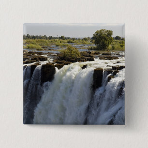 Victoria Falls, Zambesi River, Zambia. 2 15 Cm Square Badge