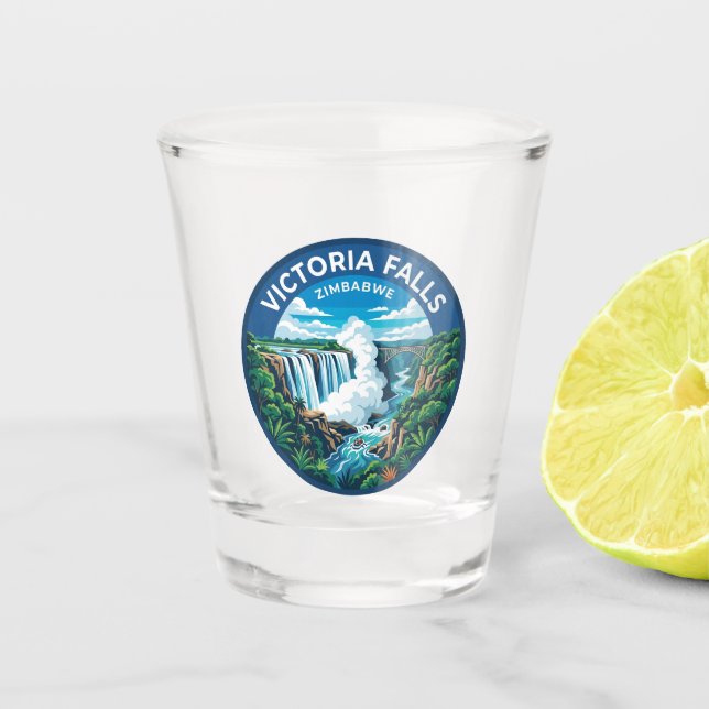Victoria Falls Zimbabwe Shot Glass (Front)