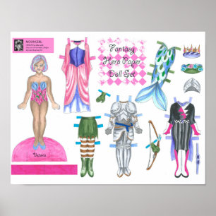 Victoria Fantasy Hero Paper Doll - Play or Display Poster