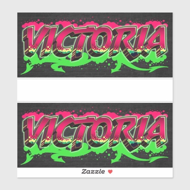 Victoria First Name Graffiti Sticker (Sheet)