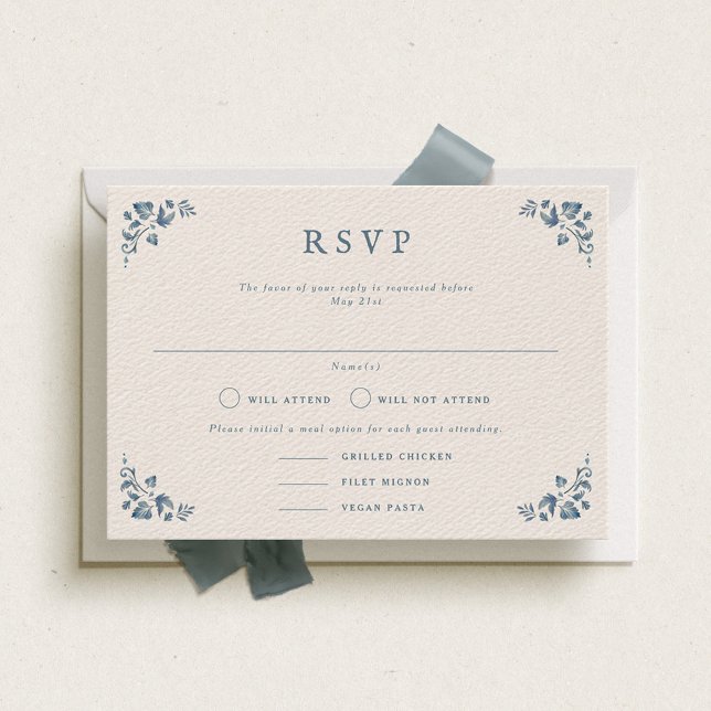 Victoria Formal Landscape Wedding RSVP Card (Creator Uploaded)