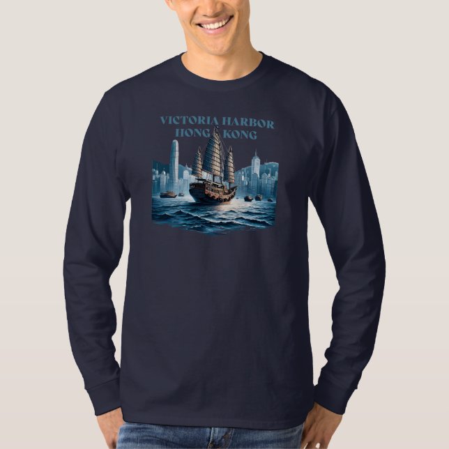 Victoria Harbor Hong Kong China T-Shirt (Front)