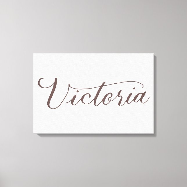 Victoria - Modern Calligraphy Name Design Canvas Print (Front)