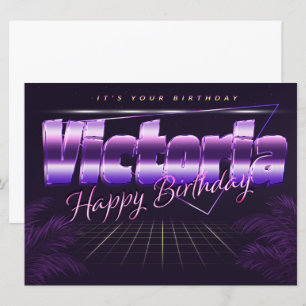 Victoria Name Vorname lila retro Karte Geburtstag Card