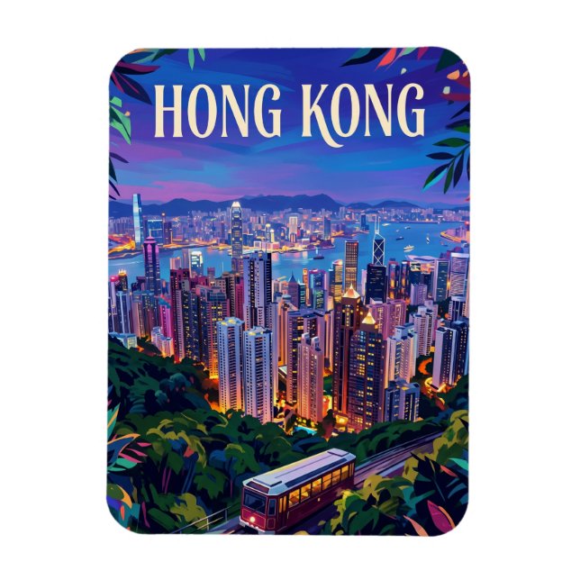 Victoria Peak Hong Kong Magnet (Vertical)