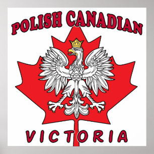Victoria Polish Canadian Leaf Poster