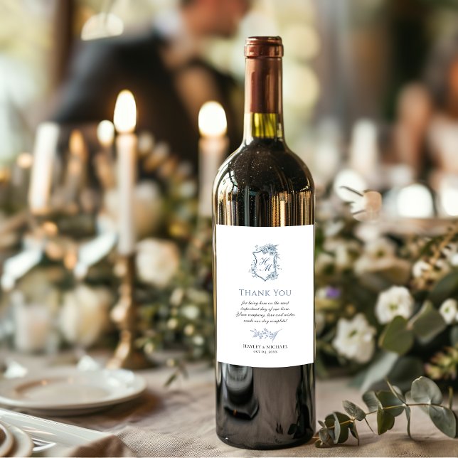 VICTORIA Regency Blue French Garden Wine Label (Creator Uploaded)