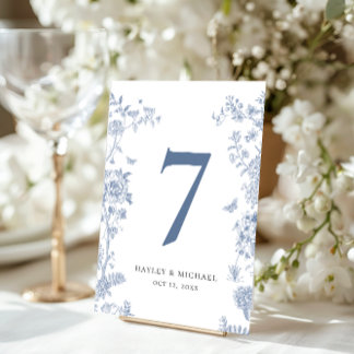 VICTORIA Regency Blue French Table Number Card
