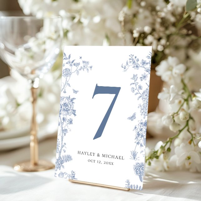 VICTORIA Regency Blue French Table Number Card (Creator Uploaded)