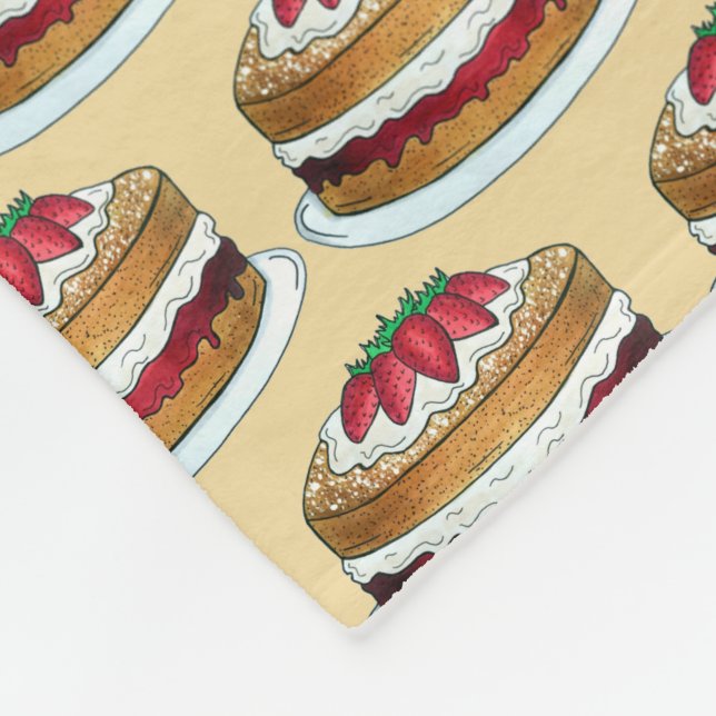 Victoria Sponge Cake British Food Baking Bakery Fleece Blanket (Corner)