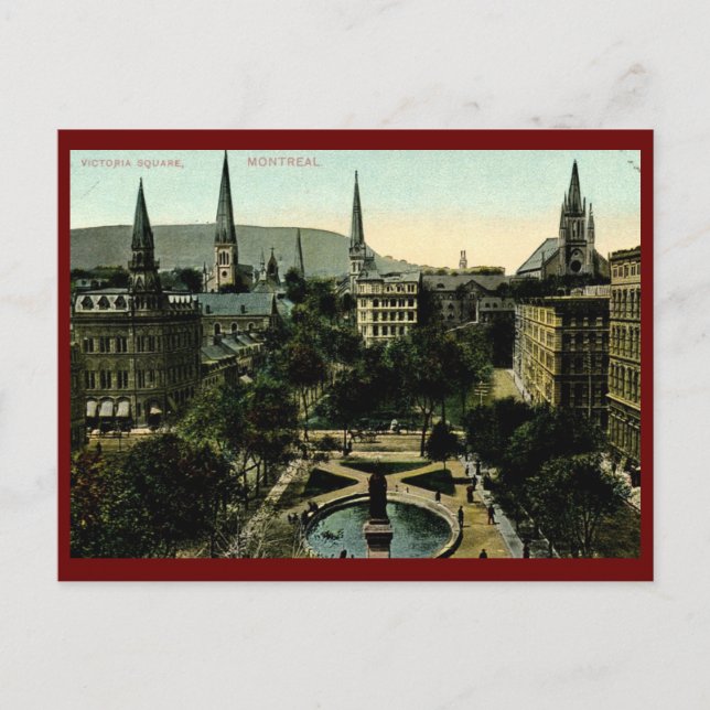 Victoria Square, Montreal Vintage Postcard (Front)