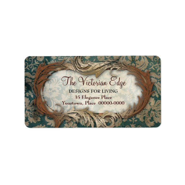 Victorian Aesthetic Damask Address Labels (Front)