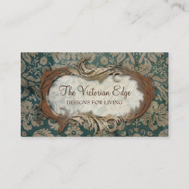 Victorian Aesthetic Damask Business Card (Front)