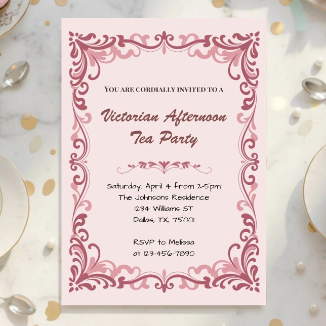  Victorian Afternoon Tea Party Invitation (Creator Uploaded)