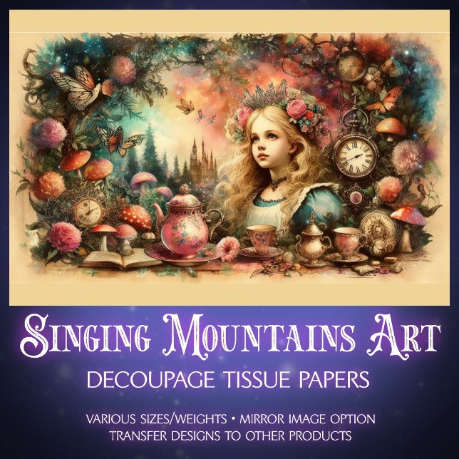 Victorian Alice Wonderland Fantasy Art  Tissue Paper (Creator Uploaded)