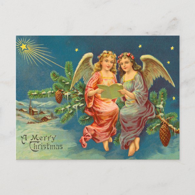 Victorian Angel Christmas Postcard (Front)