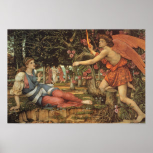 Victorian Angel, Love and the Maiden by Stanhope Poster