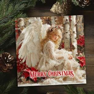Victorian angel printable Christmas warm greeting Holiday Card